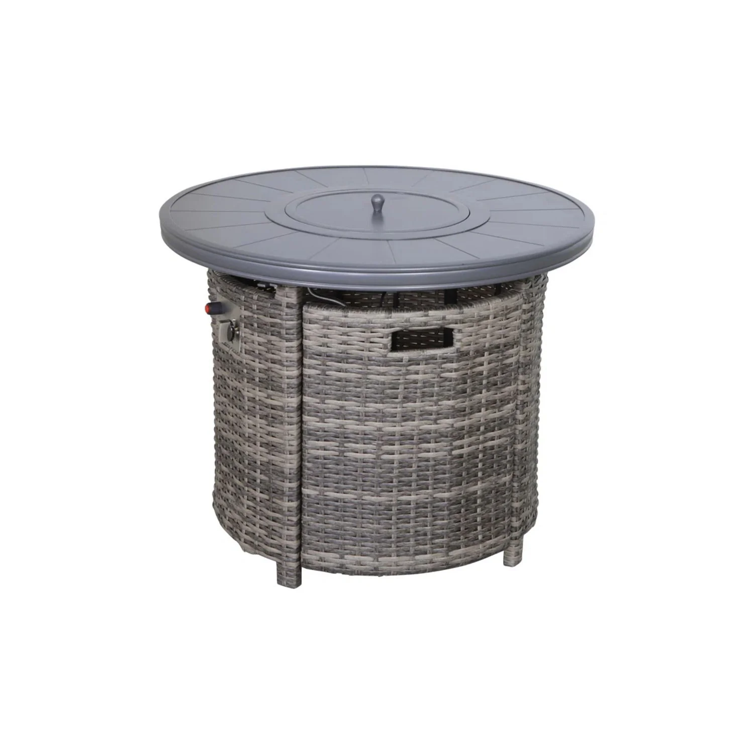 Wicker Outdoor Lounge Set With Cushions And Fire Pit - Image 15