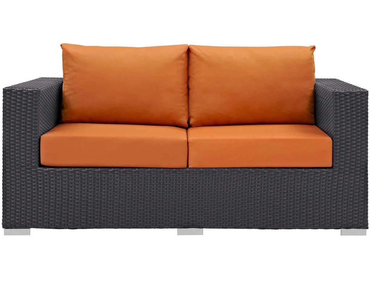 Wicker Outdoor Loveseat Patio Seating for Garden and Porch Furniture Collection - Image 14