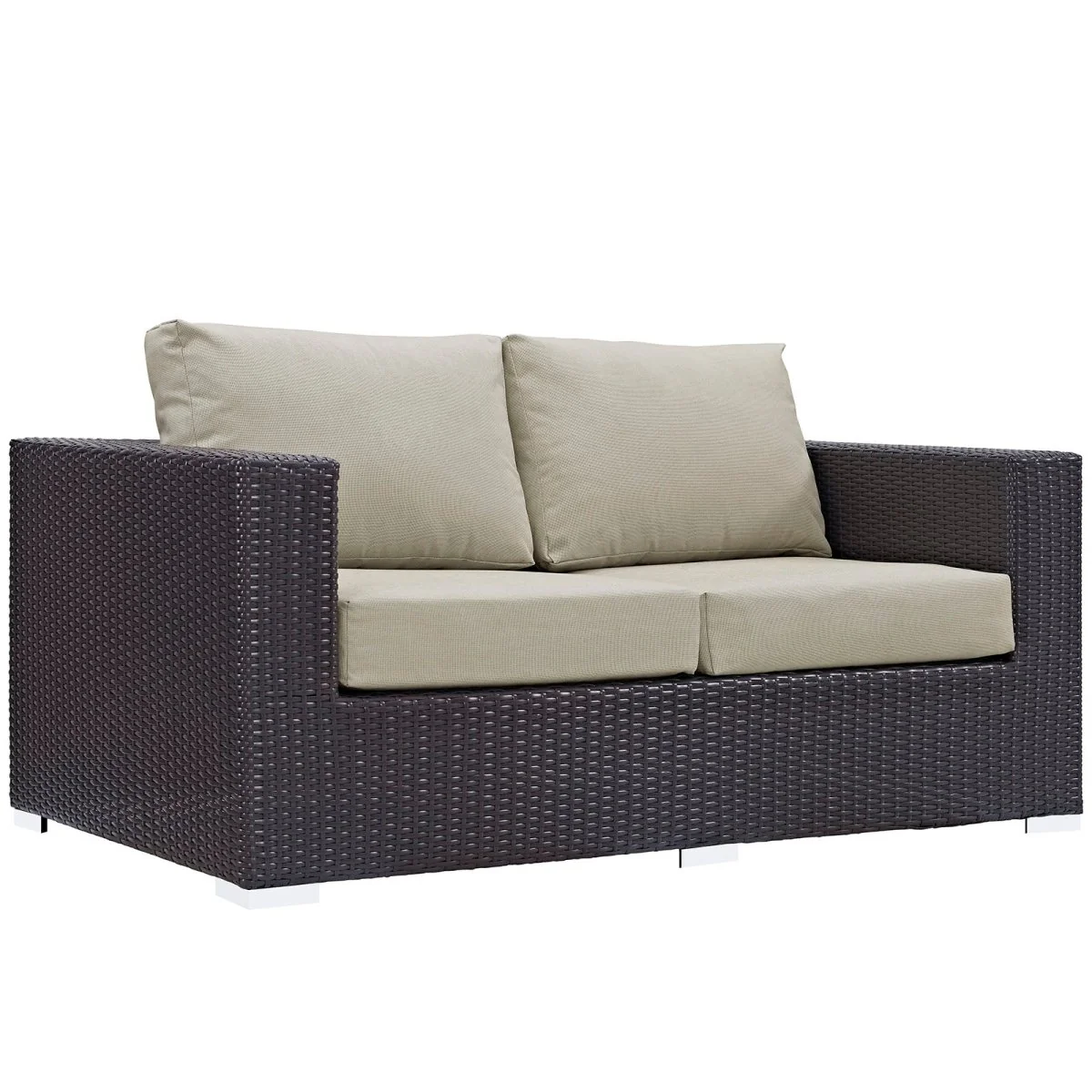 Wicker Outdoor Loveseat Patio Seating for Garden and Porch Furniture Collection - Image 6