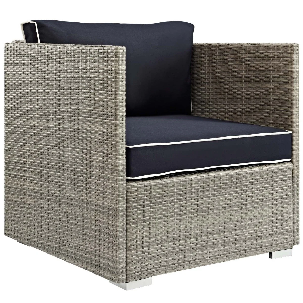 Wicker Outdoor Patio Armchair with Cushioned Seat and Weather-Resistant Frame - Image 9