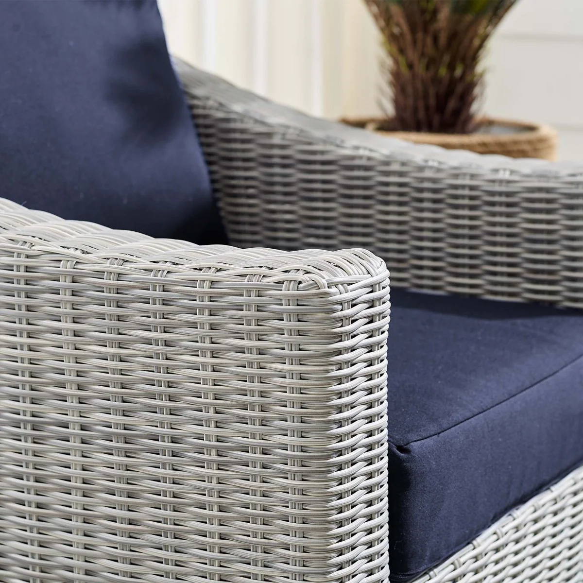 Wicker Outdoor Patio Armchair with Sunbrella® Cushions — Premium All-Weather Deep Seating - Image 4