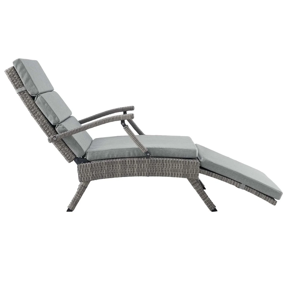 Wicker Outdoor Patio Chaise Lounge Chair Adjustable Reclining Poolside Seating - Image 19