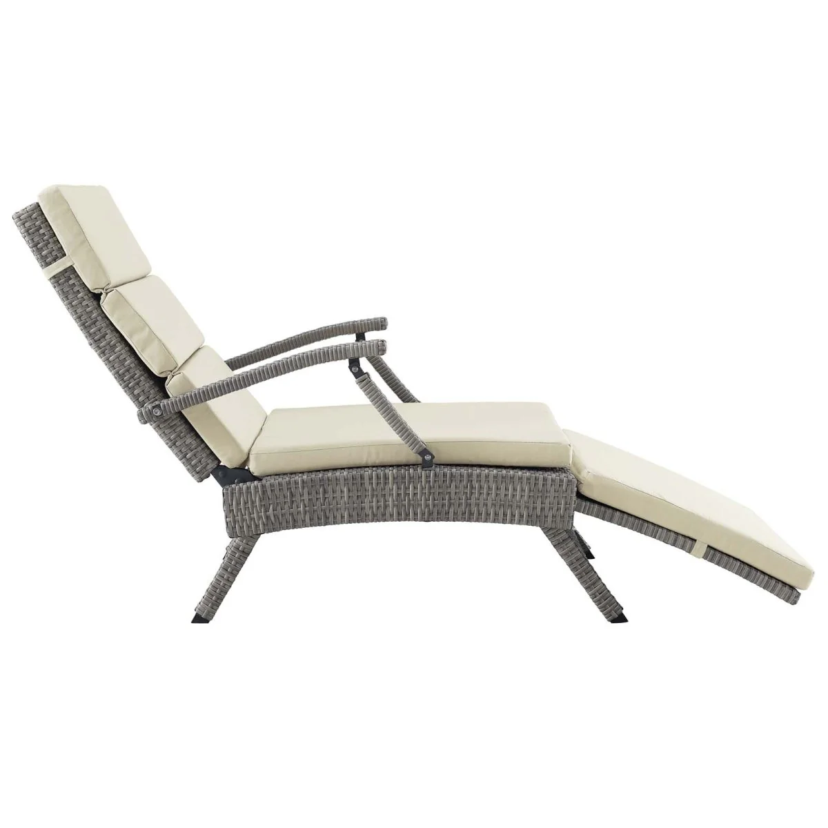 Wicker Outdoor Patio Chaise Lounge Chair Adjustable Reclining Poolside Seating - Image 48
