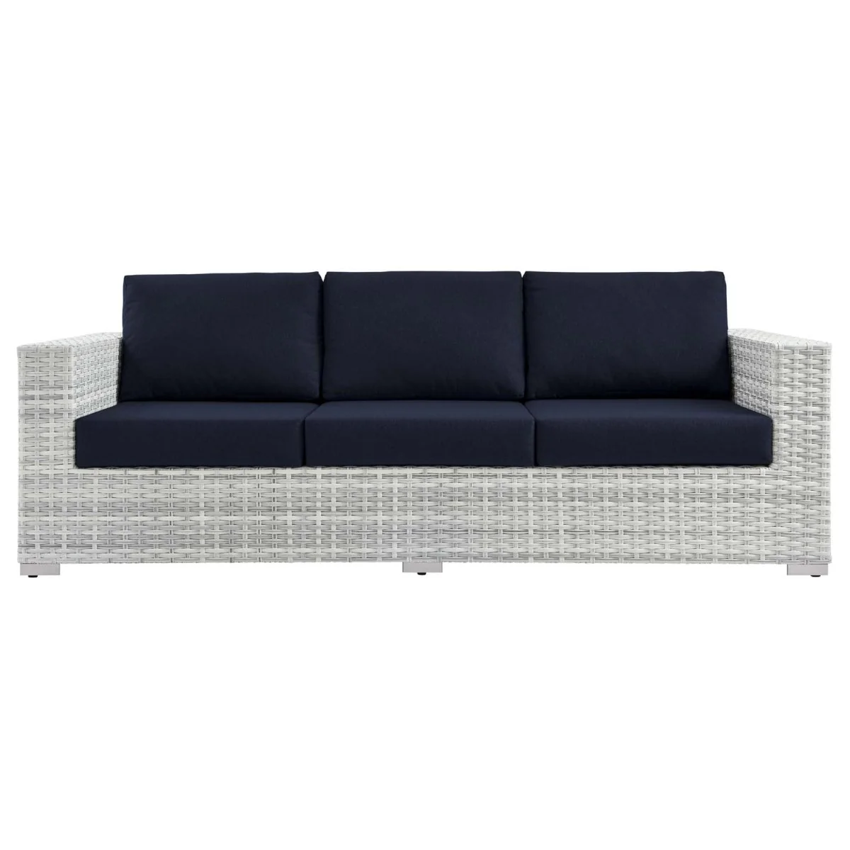 Wicker Outdoor Patio Sofa with Cushioned Seating and Durable All-Weather Construction - Image 6