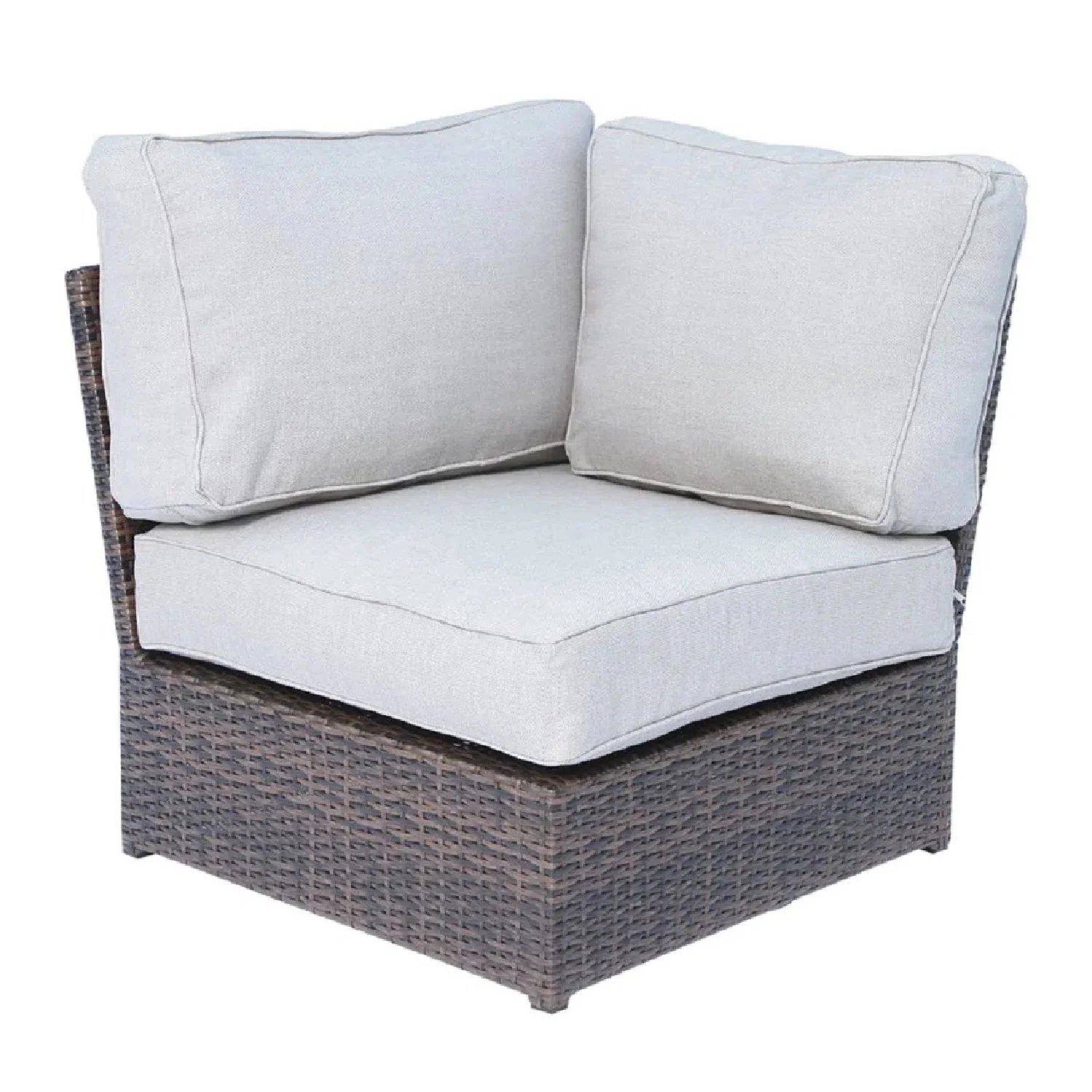 Wicker Outdoor Sectional With Weather Resistant Cushions And Table - Image 9