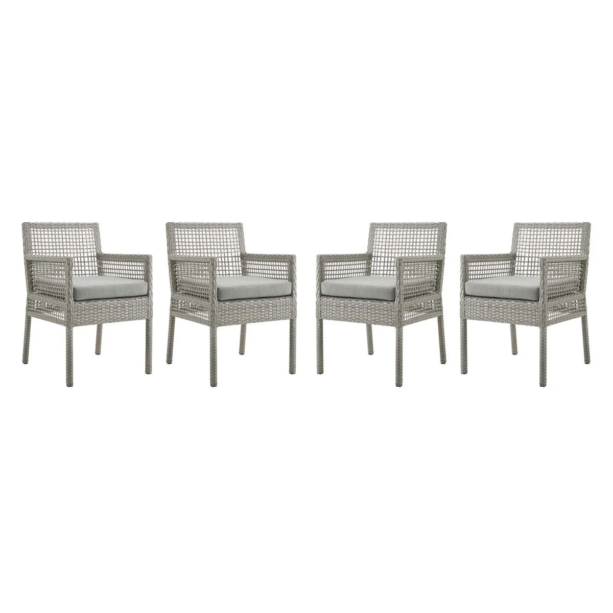 Wicker Rattan Outdoor Dining Armchairs with Cushions for Patio and Garden Seating - Image 13