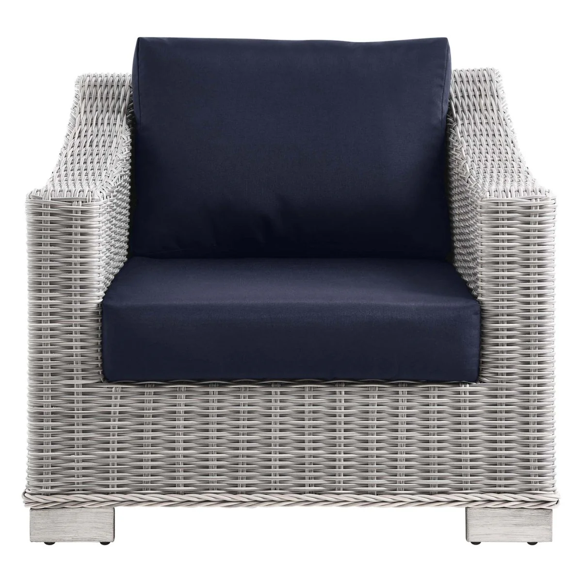 Wicker Rattan Outdoor Patio Armchair with Cushioned Seat and Armrests, Weather-Resistant - Image 14