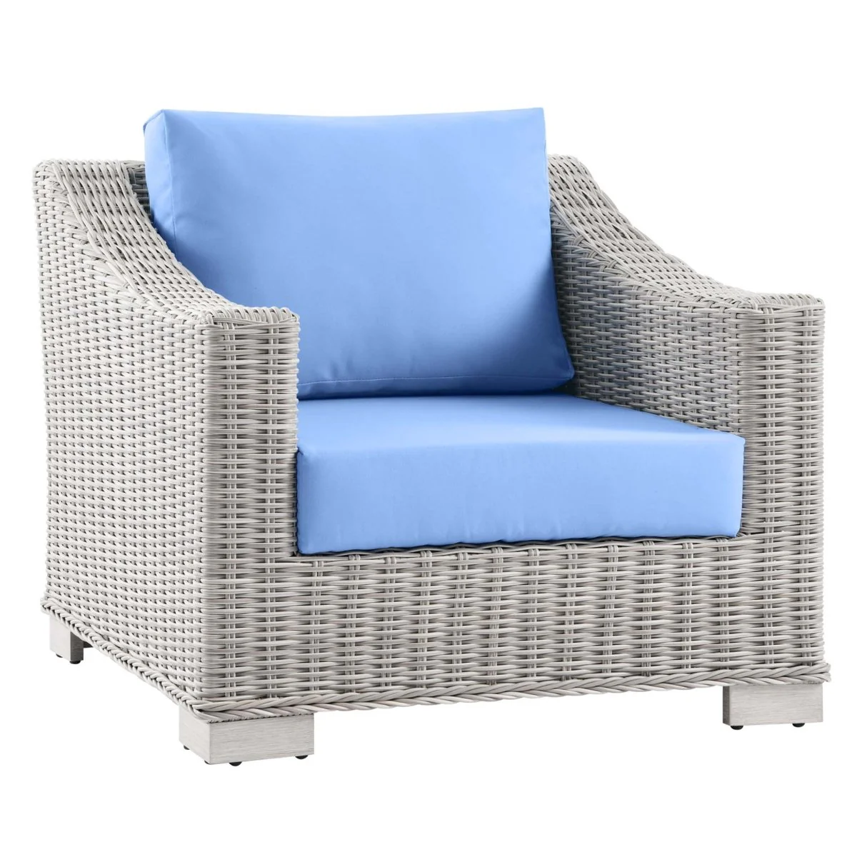 Wicker Rattan Outdoor Patio Armchair with Cushioned Seat and Armrests, Weather-Resistant - Image 17