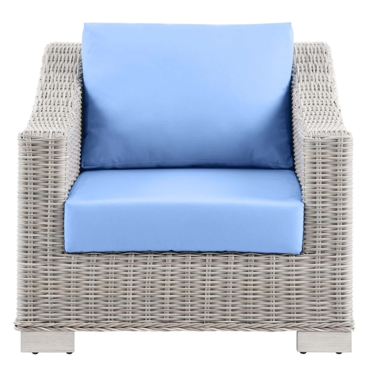 Wicker Rattan Outdoor Patio Armchair with Cushioned Seat and Armrests, Weather-Resistant - Image 22