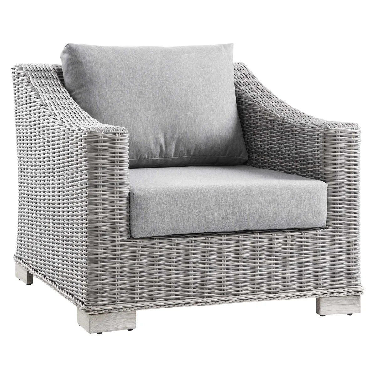 Wicker Rattan Outdoor Patio Armchair with Cushioned Seat and Armrests, Weather-Resistant - Image 25