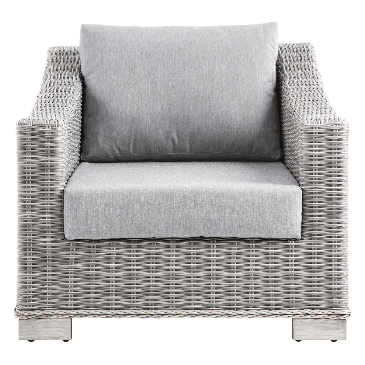 Wicker Rattan Outdoor Patio Armchair with Cushioned Seat and Armrests, Weather-Resistant - Image 30