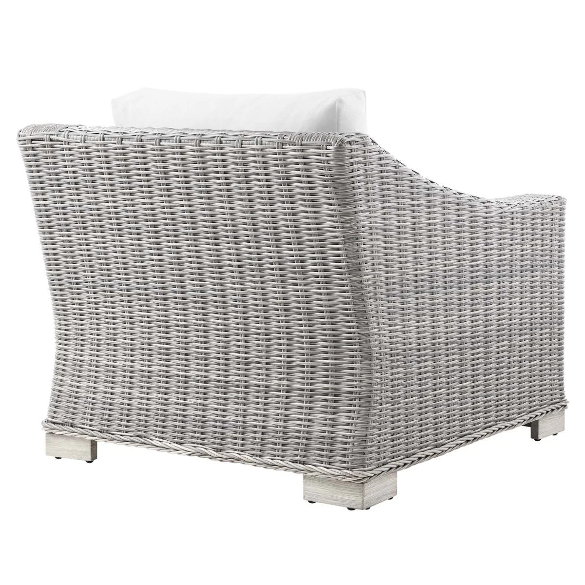 Wicker Rattan Outdoor Patio Armchair with Cushioned Seat and Armrests, Weather-Resistant - Image 5