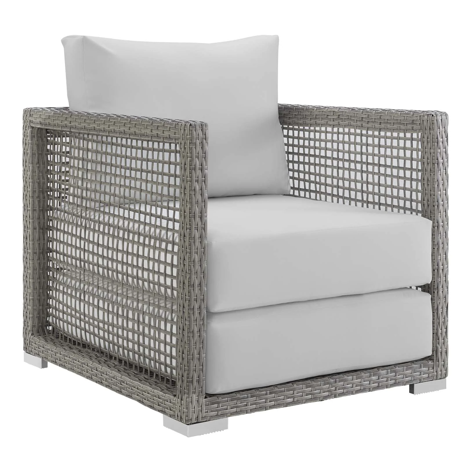 Wicker Rattan Outdoor Patio Furniture Conversation Set with Table and Cushioned Seating - Image 2
