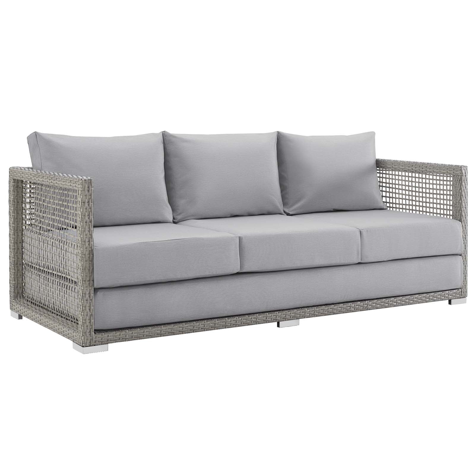Wicker Rattan Outdoor Patio Furniture Conversation Set with Table and Cushioned Seating - Image 26