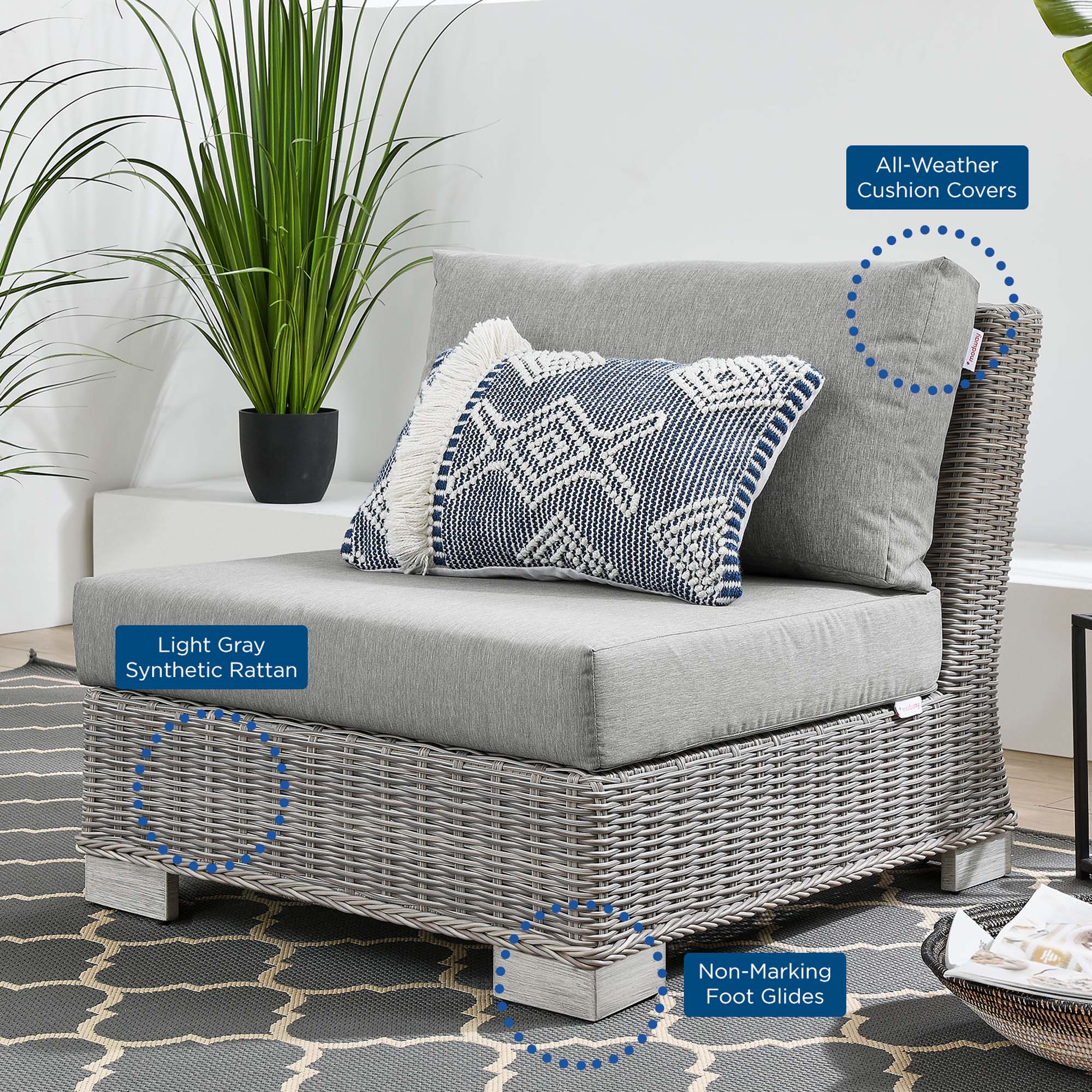 Wicker Rattan Outdoor Patio Furniture Set — Durable All-Weather Seating with Cushions - Image 40