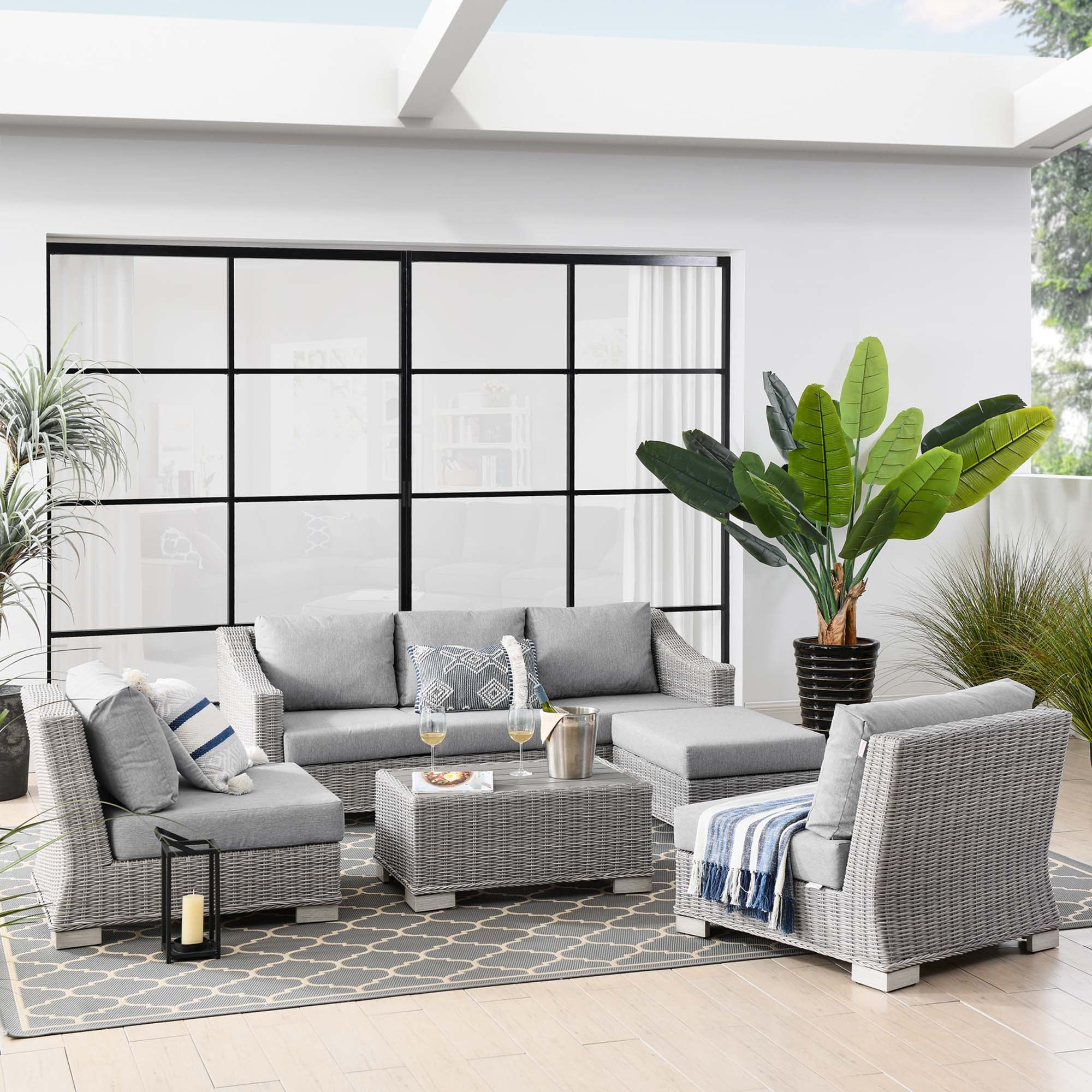Wicker Rattan Outdoor Patio Furniture Set — Durable All-Weather Seating with Cushions - Image 54