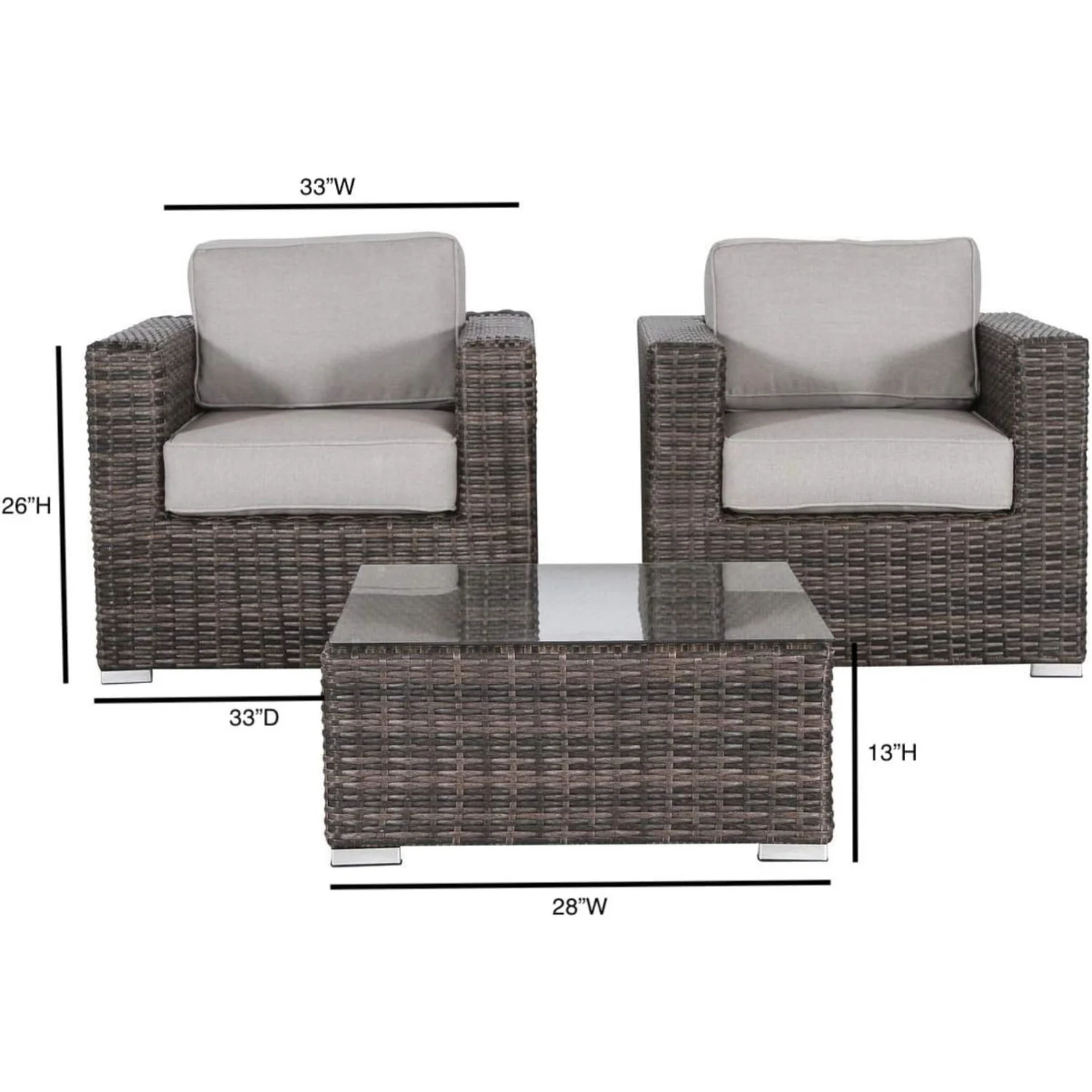 Wicker Seating Group Set With Table And Cushions - Image 61