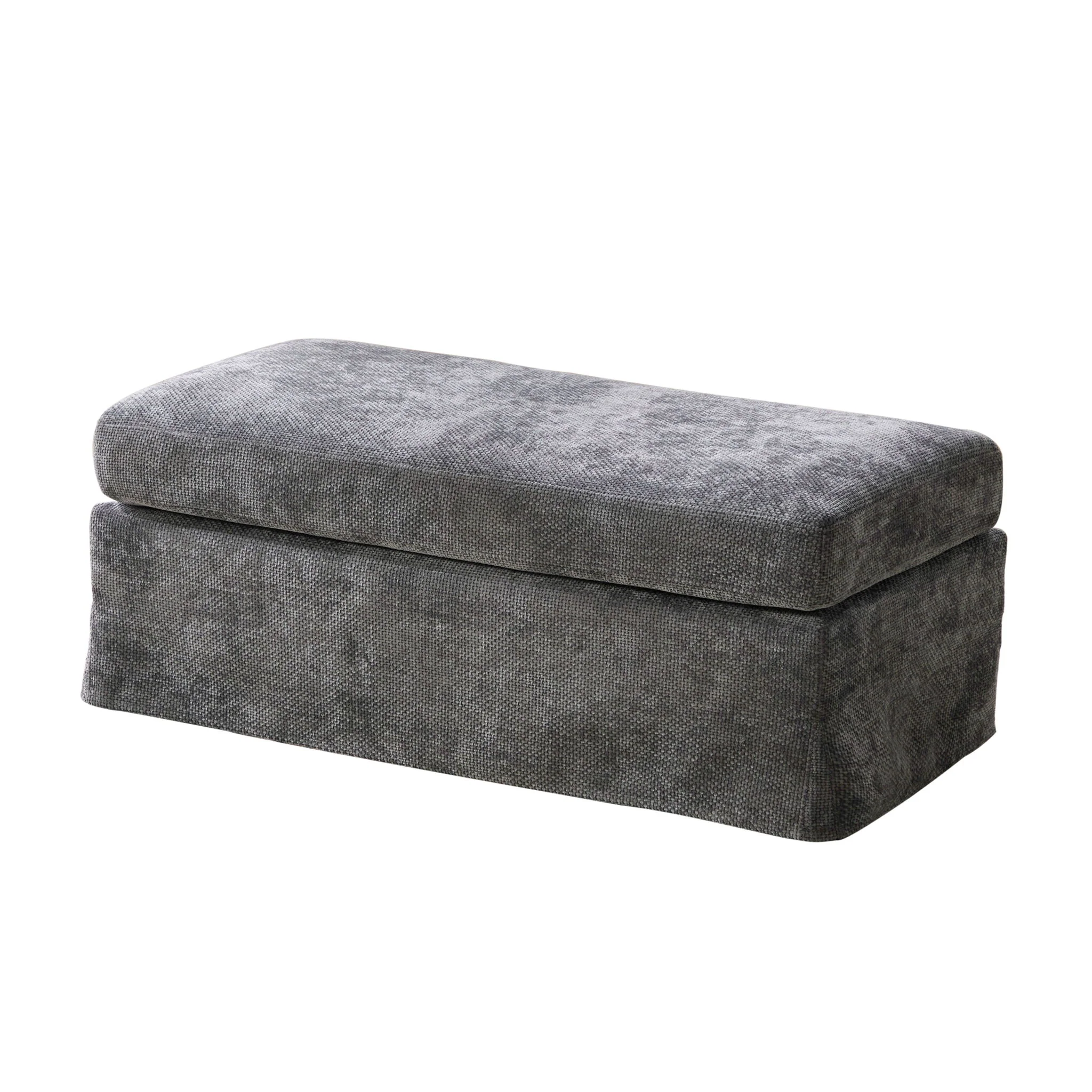 Wide Modern Upholstered Ottoman Foot Stool - Image 3