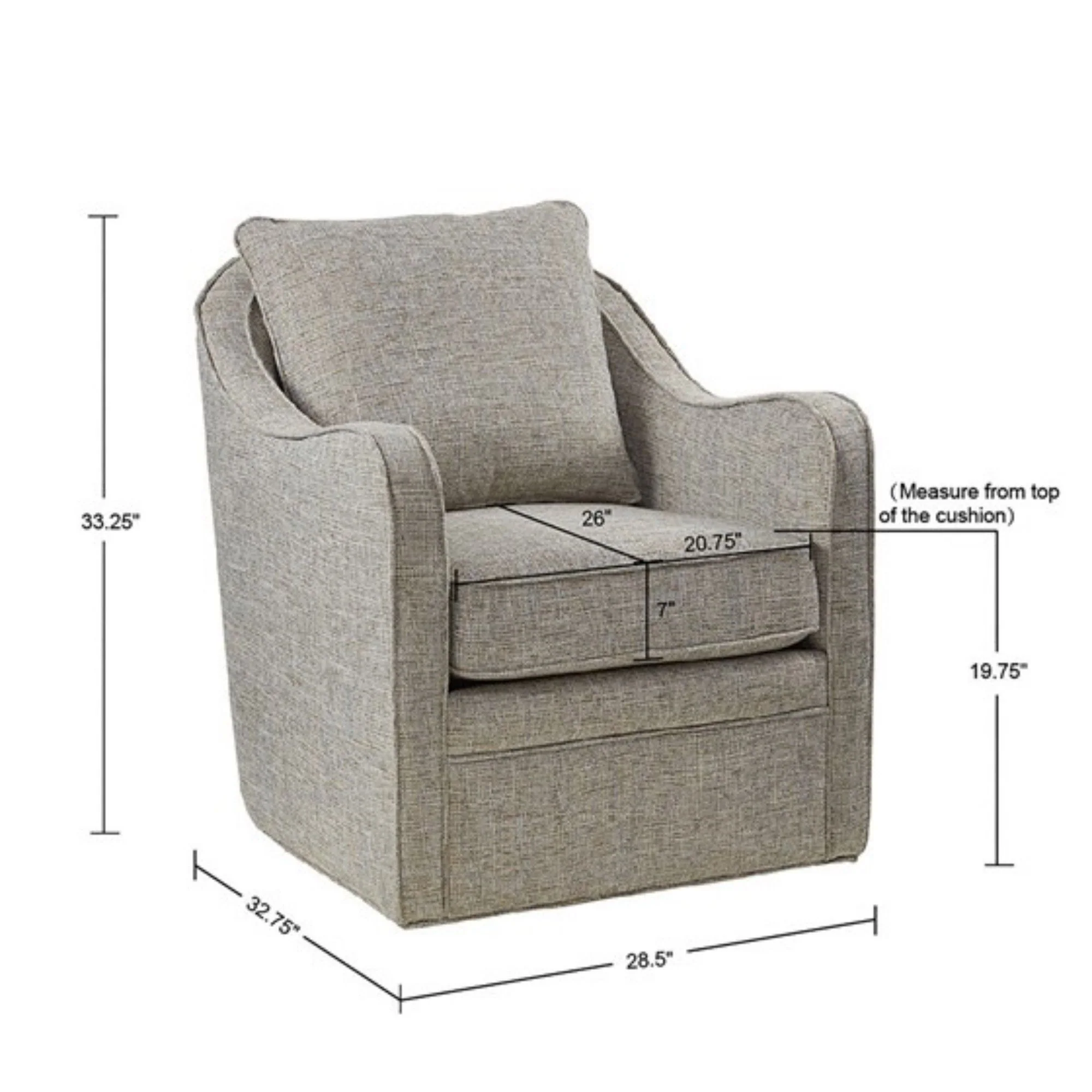 Wide Seat Arm Chair With 360 Degree Rotation - Image 3