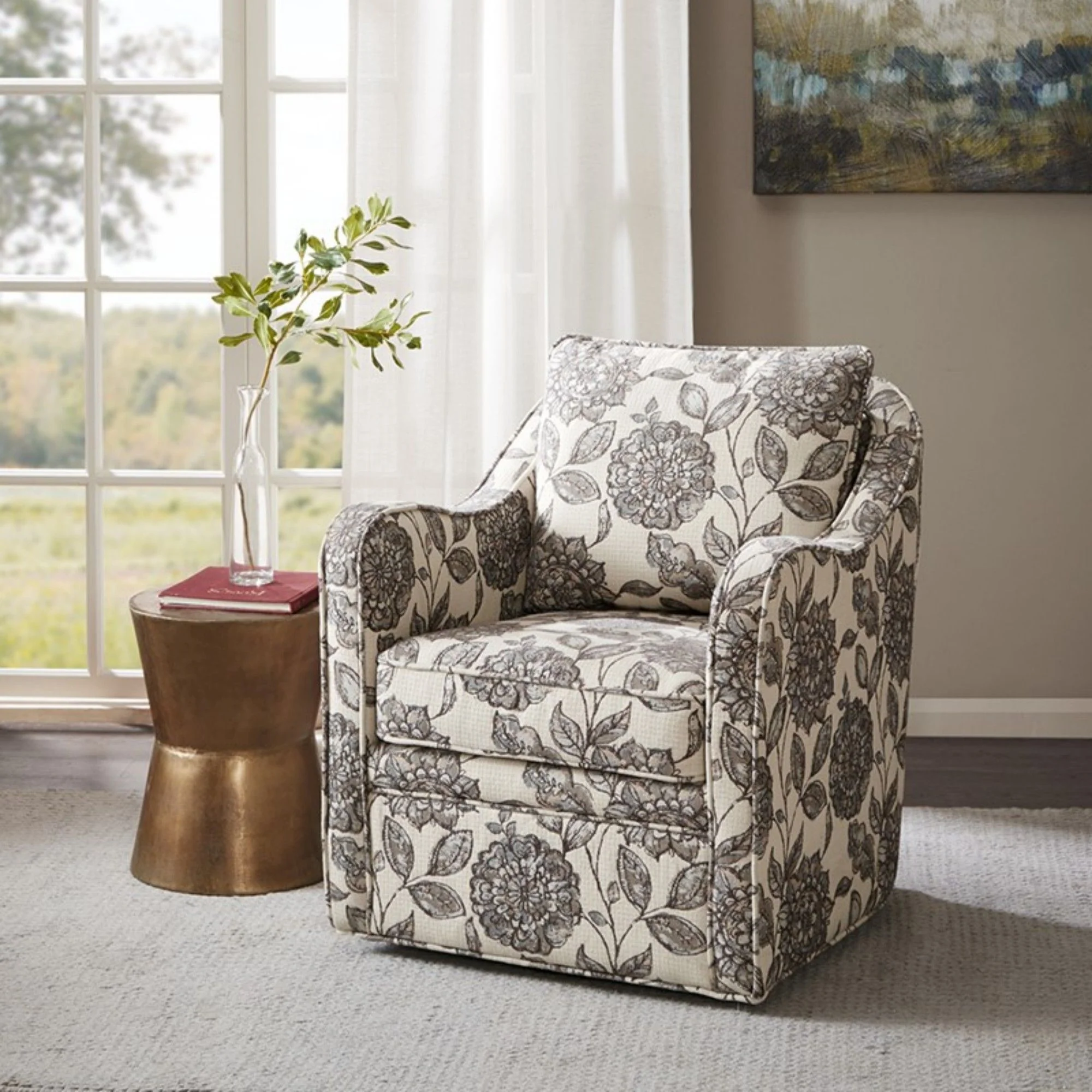 Wide Seat Arm Chair With 360 Degree Rotation - Image 7