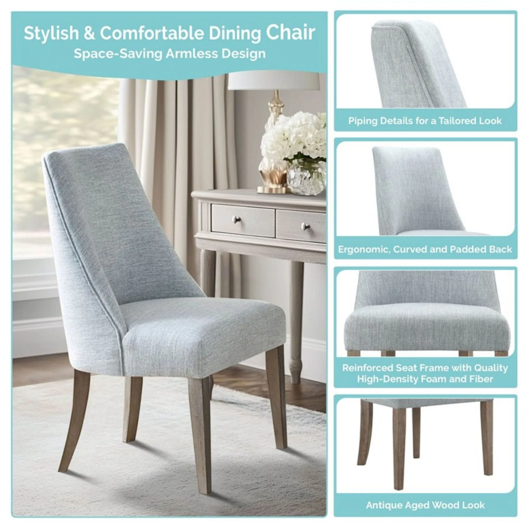 Winfield - Upholstered Dining Chair (Set of 2) - Light Gray - Image 6