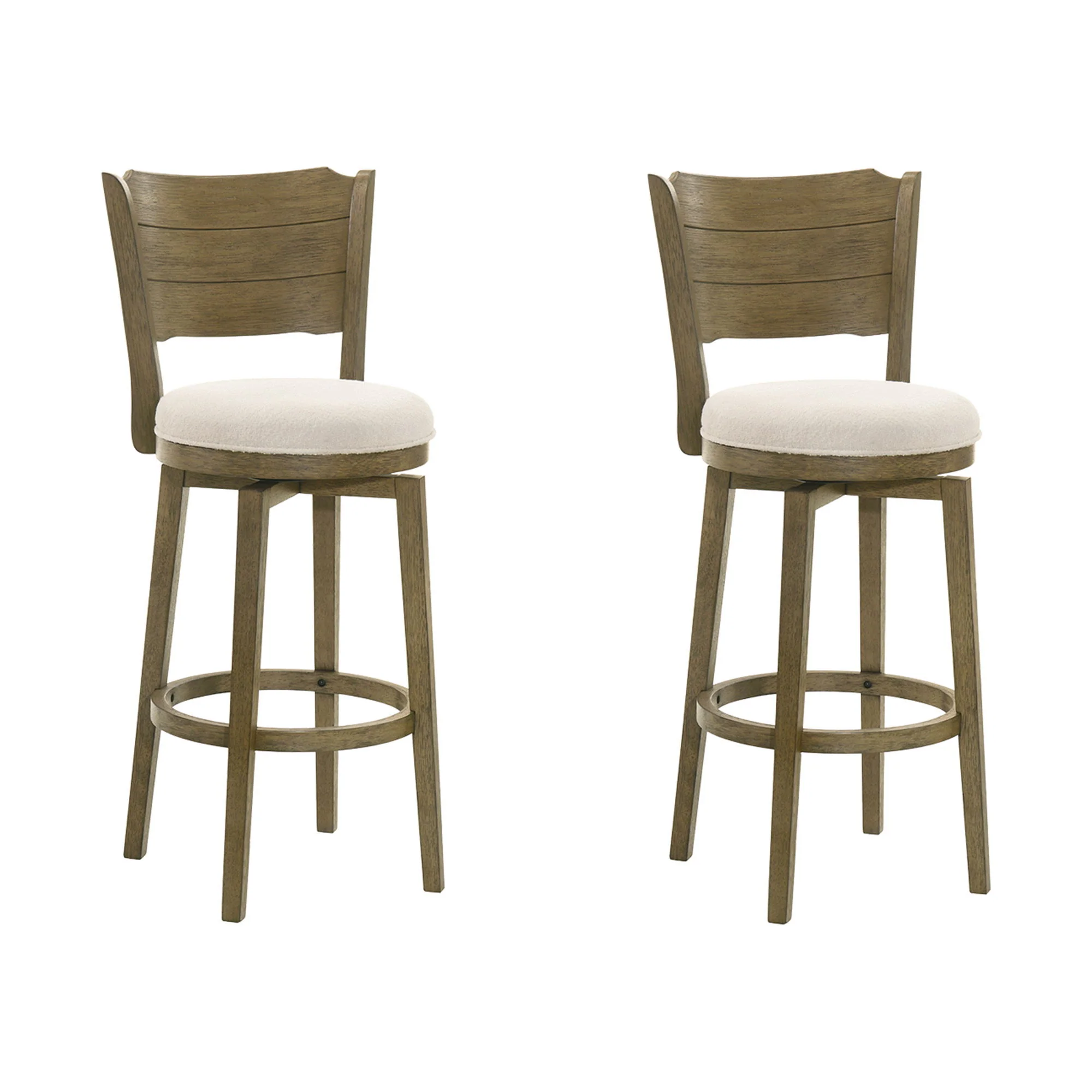 Winsley - Coastal Modern Swivel Wood Bar Height Kitchen Bar Stool - Image 2