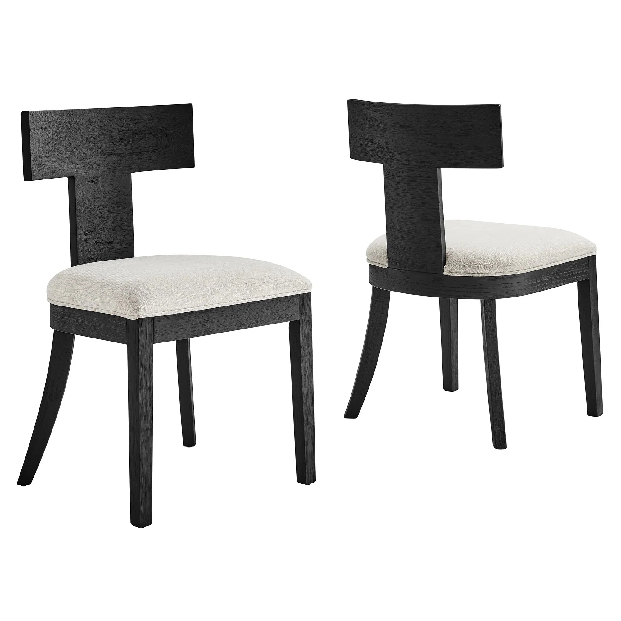 Wood and Fabric Upholstered Dining Side Chairs with Curved Back – Set of 2 - Image 11