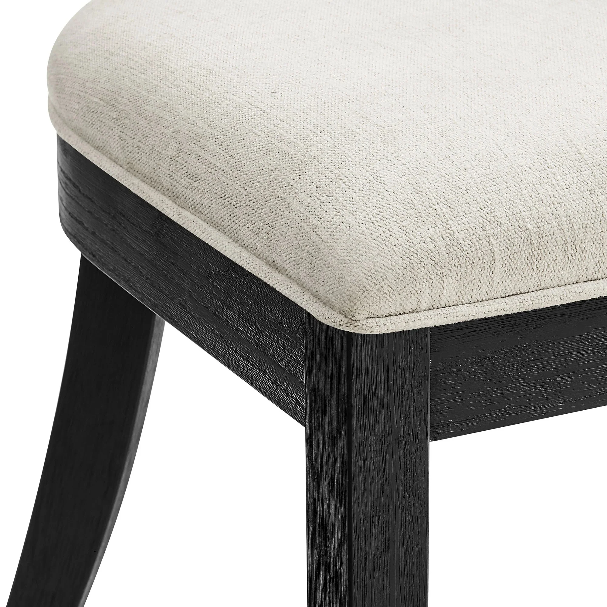 Wood and Fabric Upholstered Dining Side Chairs with Curved Back – Set of 2 - Image 17