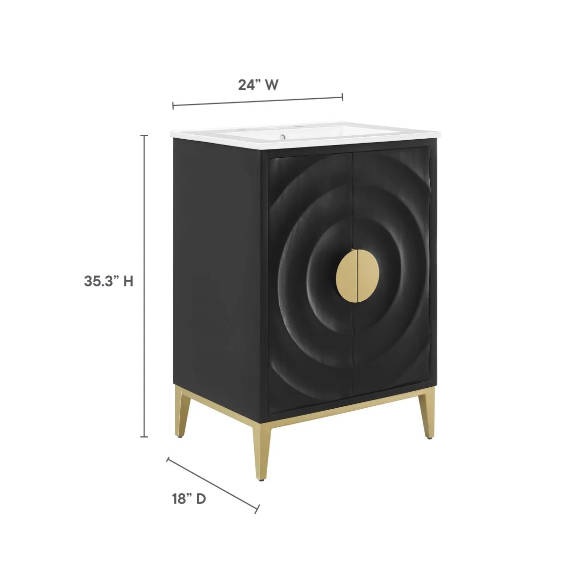 Wood Bathroom Vanity Cabinet for Bathroom Storage and Organization, Modern Design - Image 3