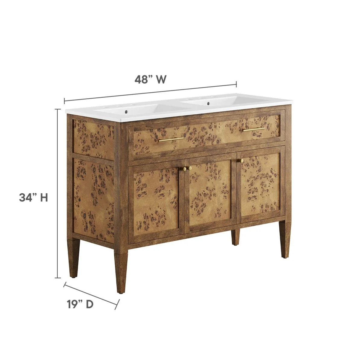 Wood Bathroom Vanity Cabinet with Countertop and Storage, Multiple Configurations - Image 184