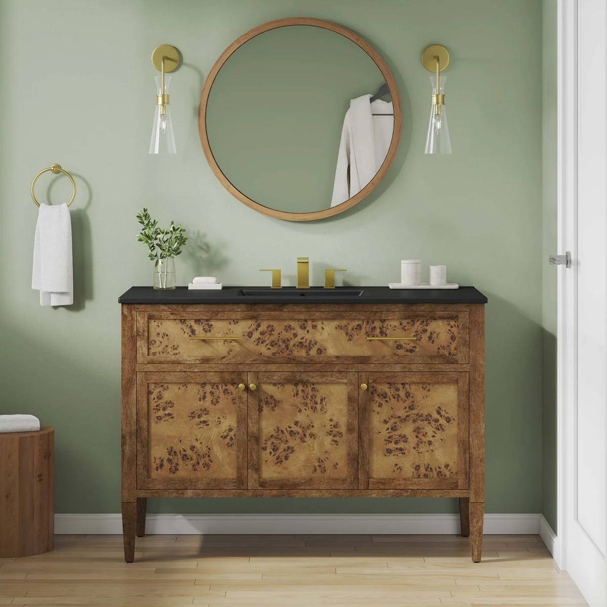 Wood Bathroom Vanity Cabinet with Countertop and Storage, Multiple Configurations - Image 24