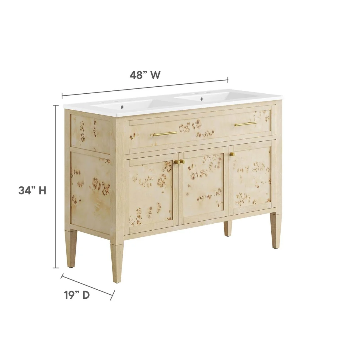 Wood Bathroom Vanity Cabinet with Countertop and Storage, Multiple Configurations - Image 4