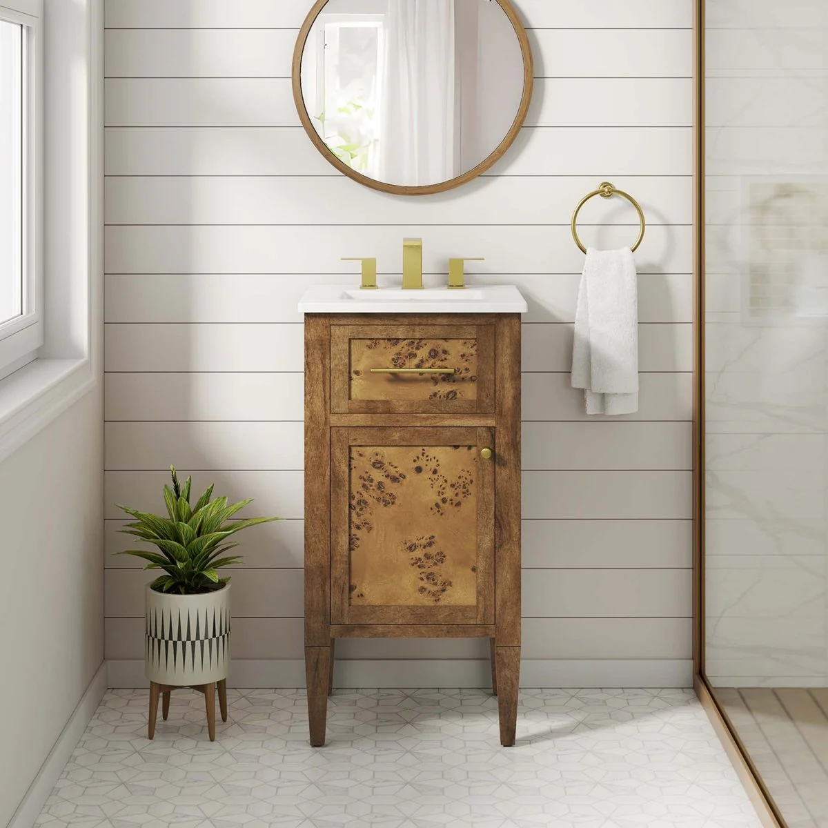 Wood Bathroom Vanity Cabinet with Countertop and Storage, Multiple Configurations - Image 48