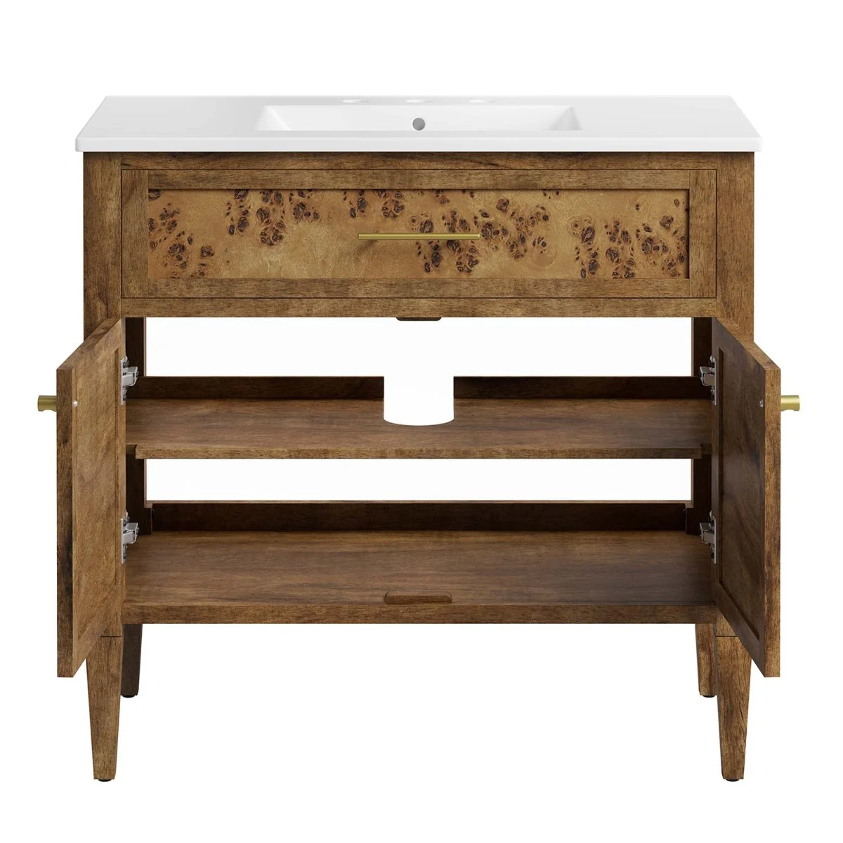 Wood Bathroom Vanity Cabinet with Countertop and Storage, Multiple Configurations - Image 69