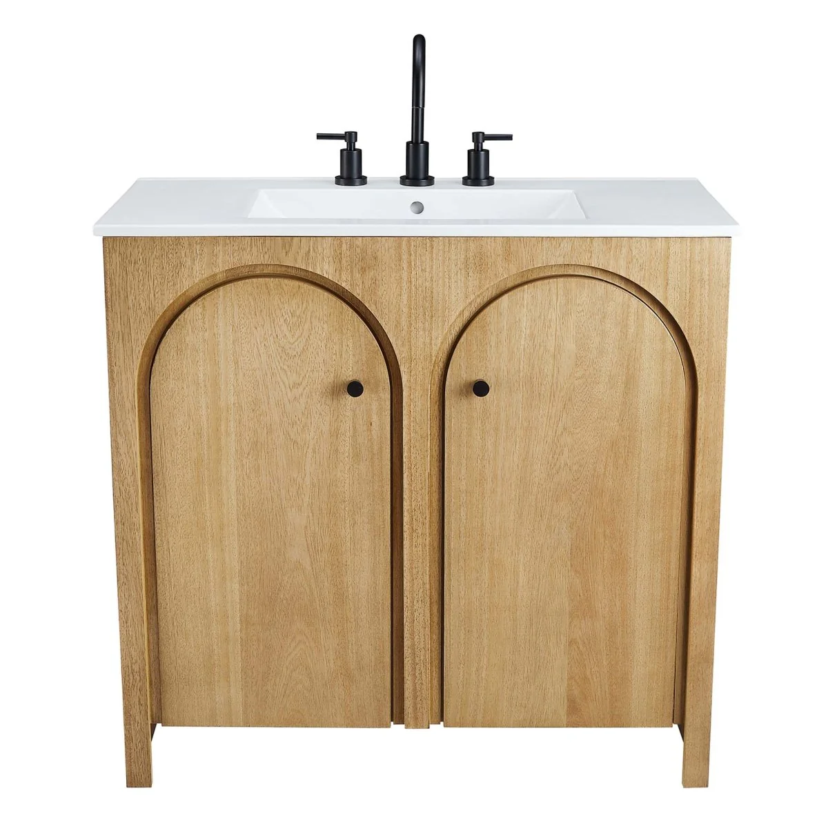 Wood Bathroom Vanity Collection with Ceramic Sink for Single and Double Use - Image 51