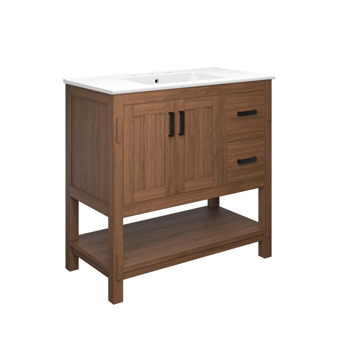36" Wood Bathroom Vanity – Contemporary Wood Vanity for Bathroom Storage and Sink - Image 12