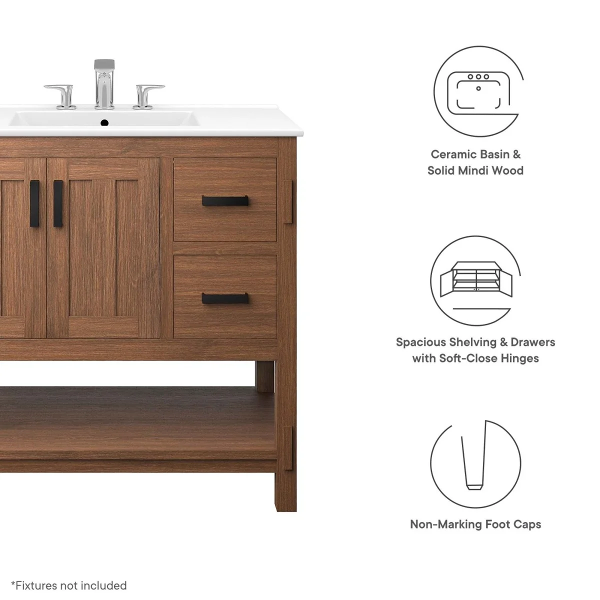 36" Wood Bathroom Vanity – Contemporary Wood Vanity for Bathroom Storage and Sink - Image 13
