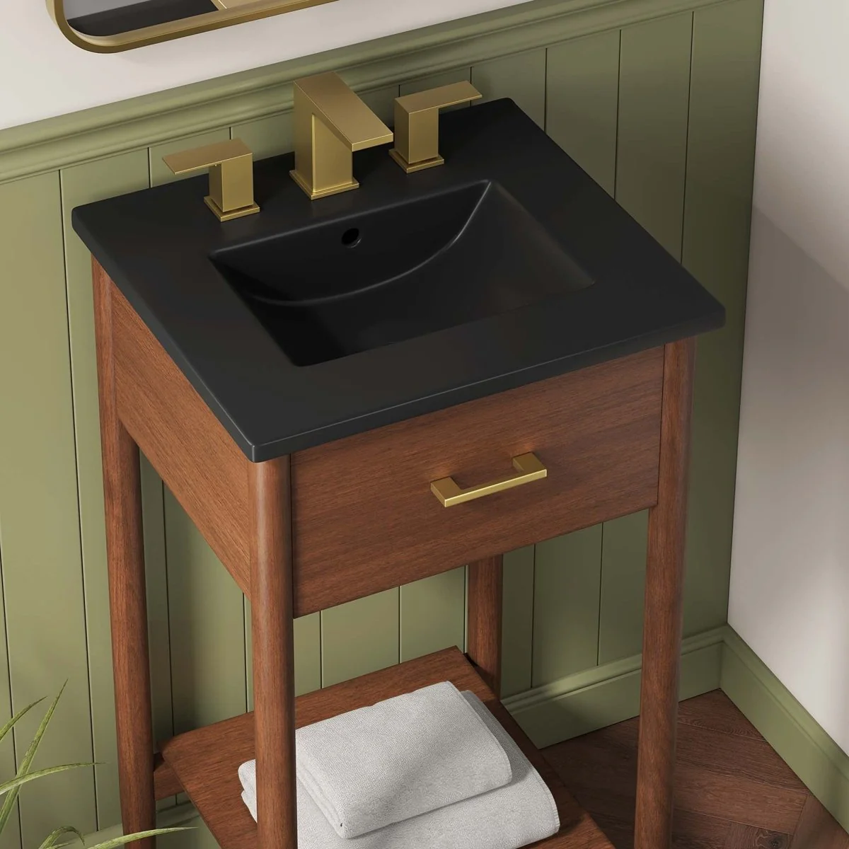 Wood Bathroom Vanity with Sink — Elegant Solid Wood Vanity Cabinet for Bathrooms - Image 151