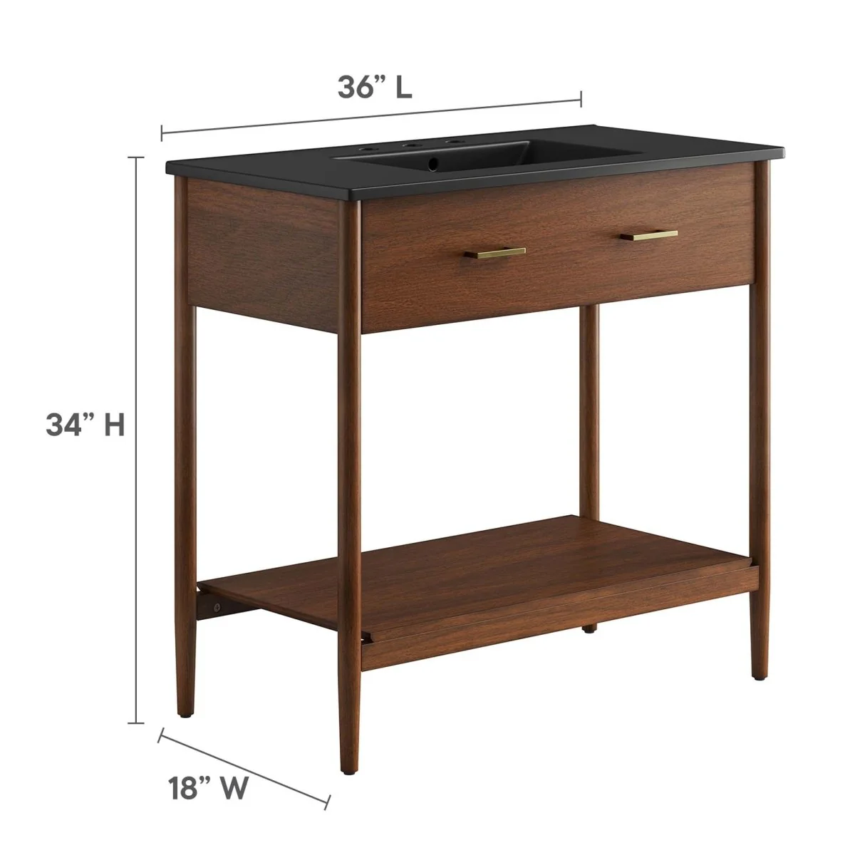 Wood Bathroom Vanity with Sink — Elegant Solid Wood Vanity Cabinet for Bathrooms - Image 3