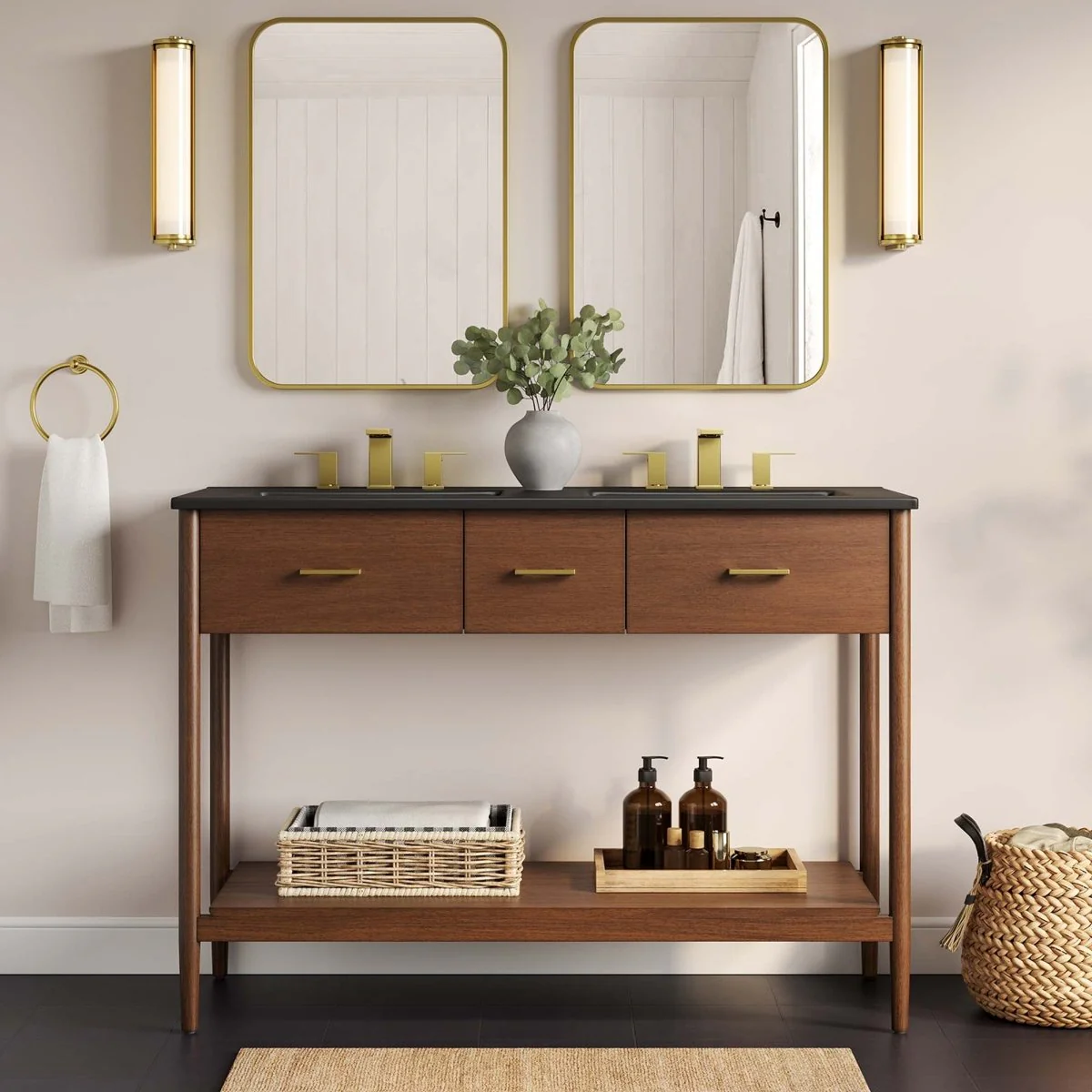 Wood Bathroom Vanity with Sink — Elegant Solid Wood Vanity Cabinet for Bathrooms - Image 50