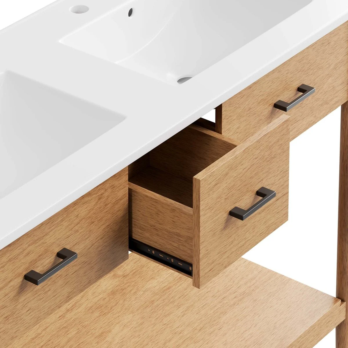 Wood Bathroom Vanity with Sink — Elegant Solid Wood Vanity Cabinet for Bathrooms - Image 69