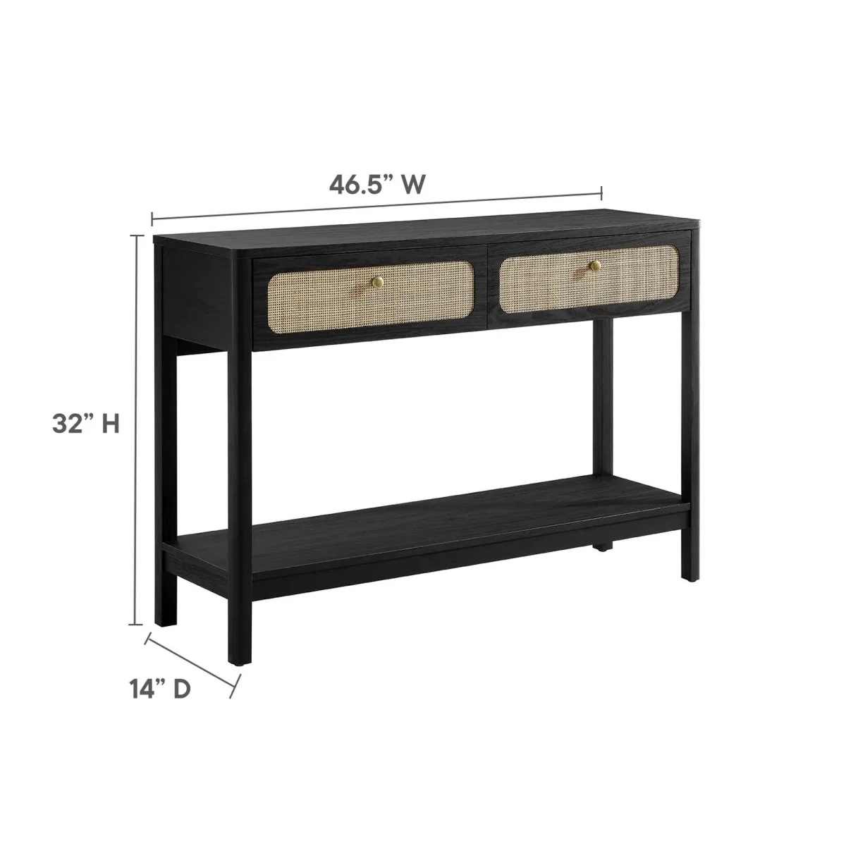 Wood Console Table with Drawers and Shelf – 47 Inch - Image 4