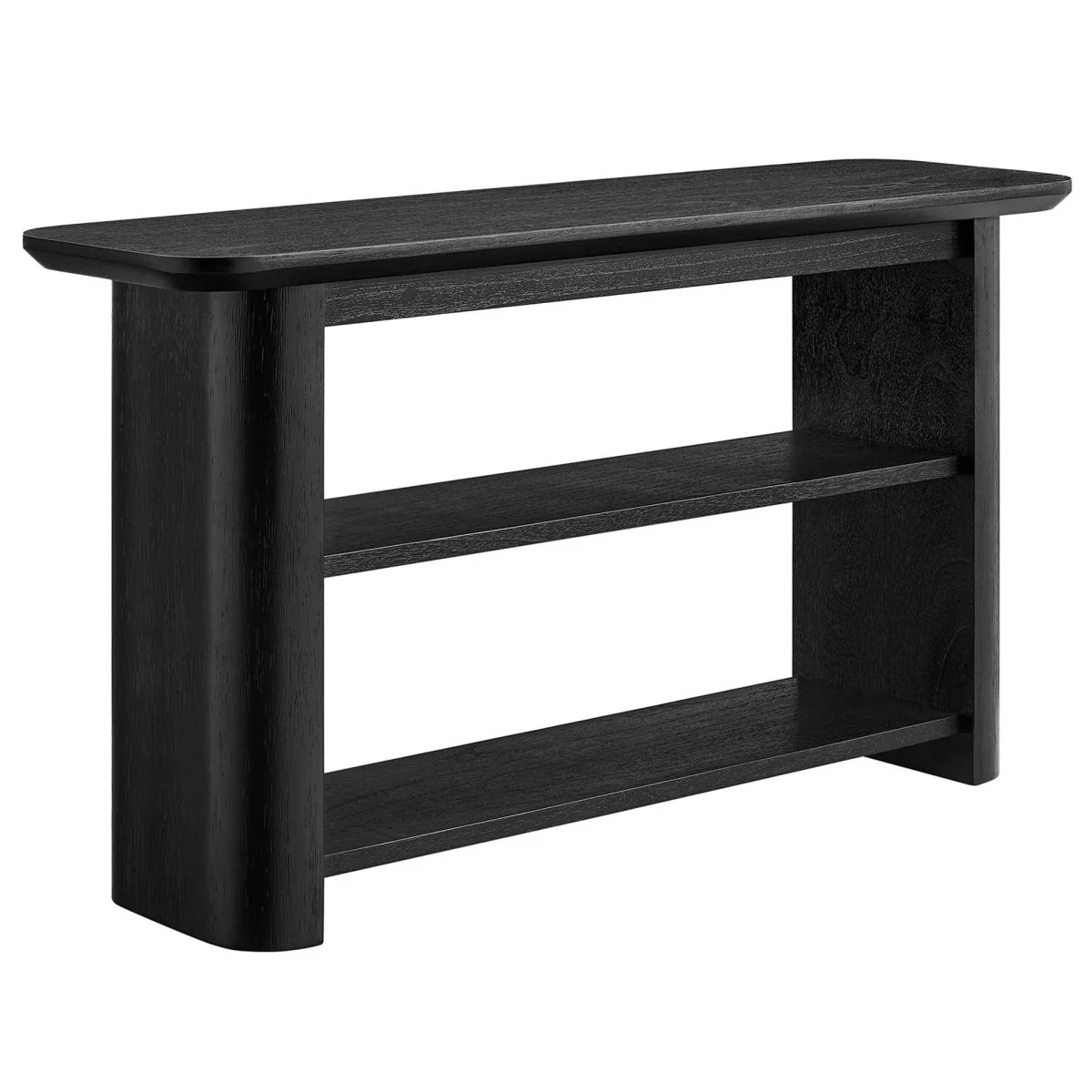 Wood Console Table with Open Shelves – 57 Inch