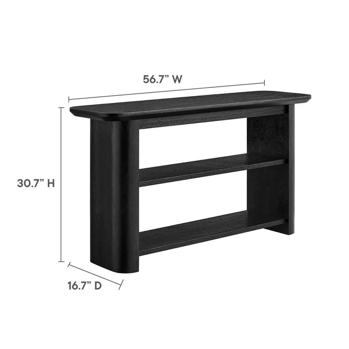 Wood Console Table with Open Shelves – 57 Inch - Image 8
