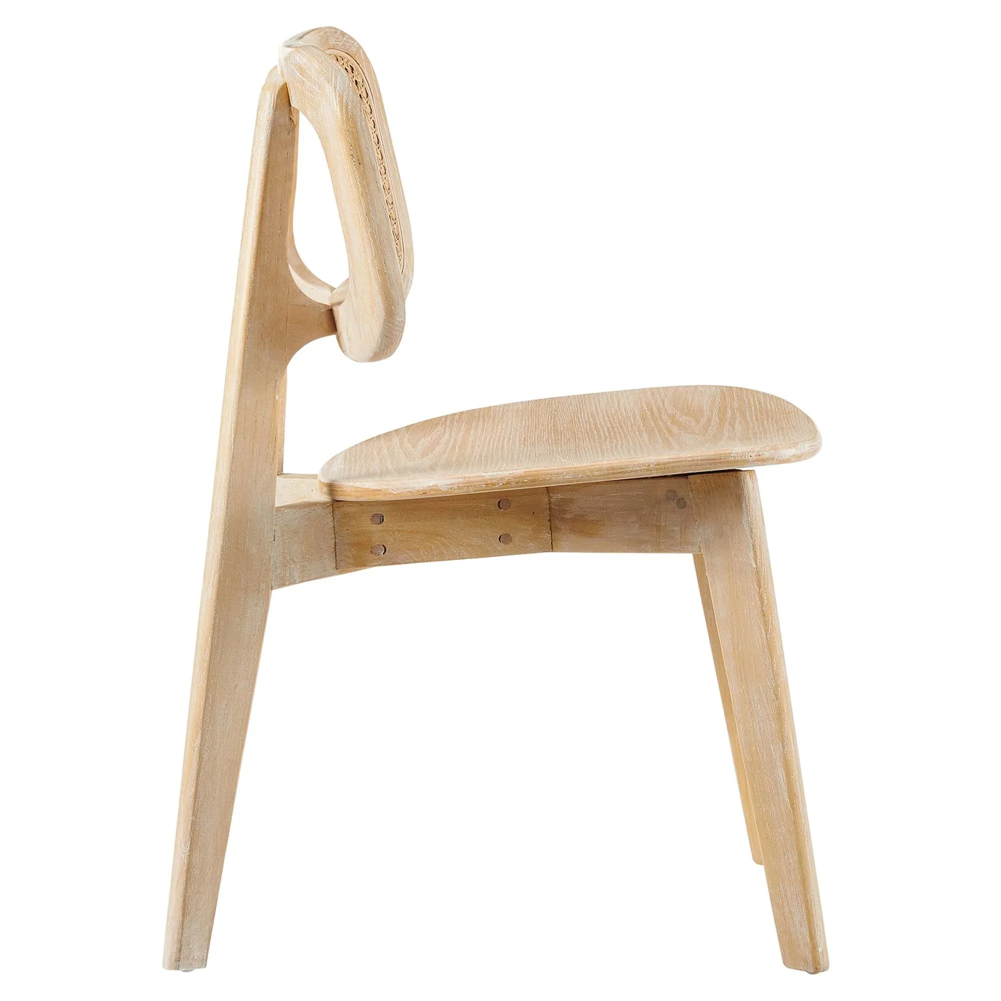 Wood Dining Side Chair with Woven Rattan Cane Back - Image 10