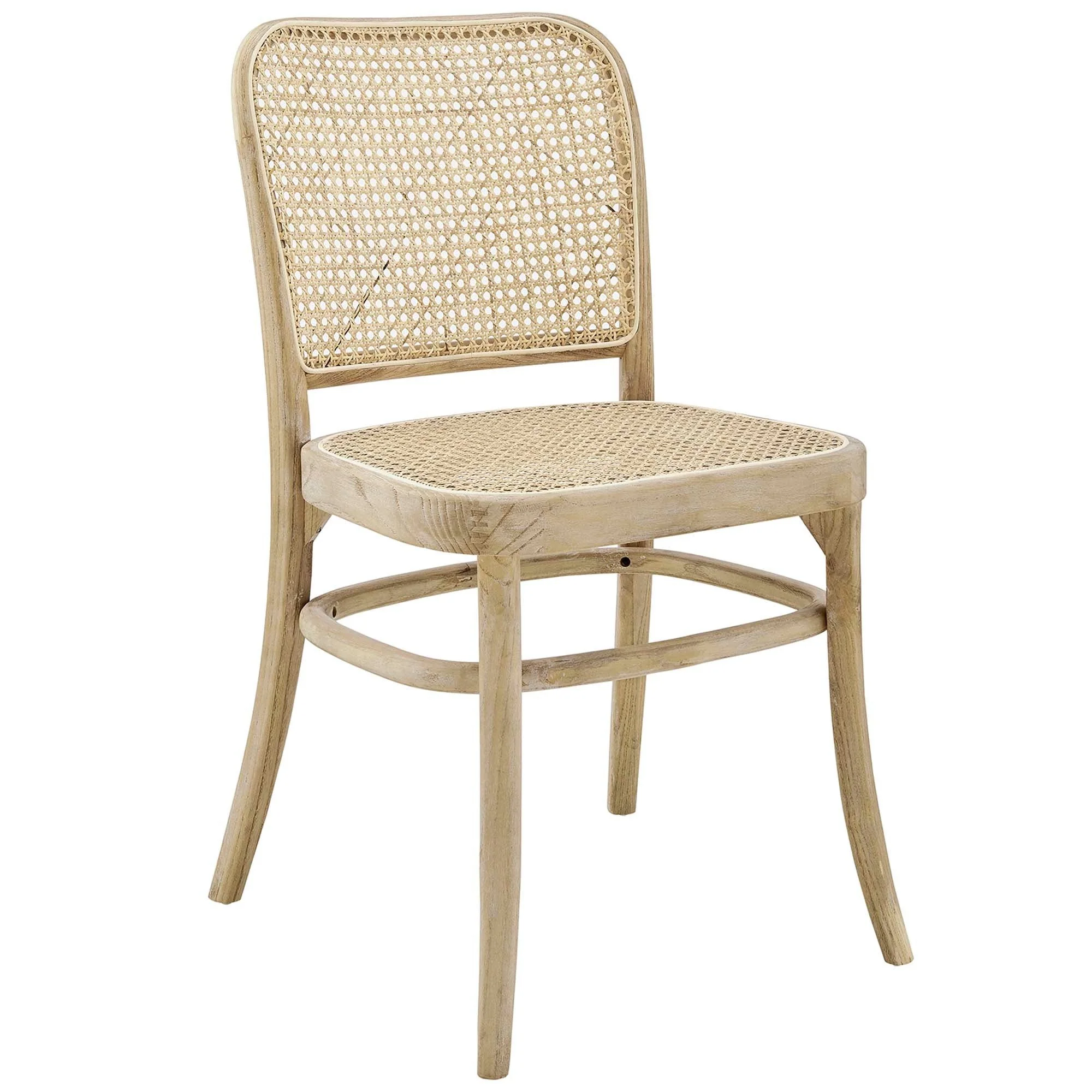 Wood Dining Side Chairs with Woven Rattan Cane Seat – Set of 2 - Image 13