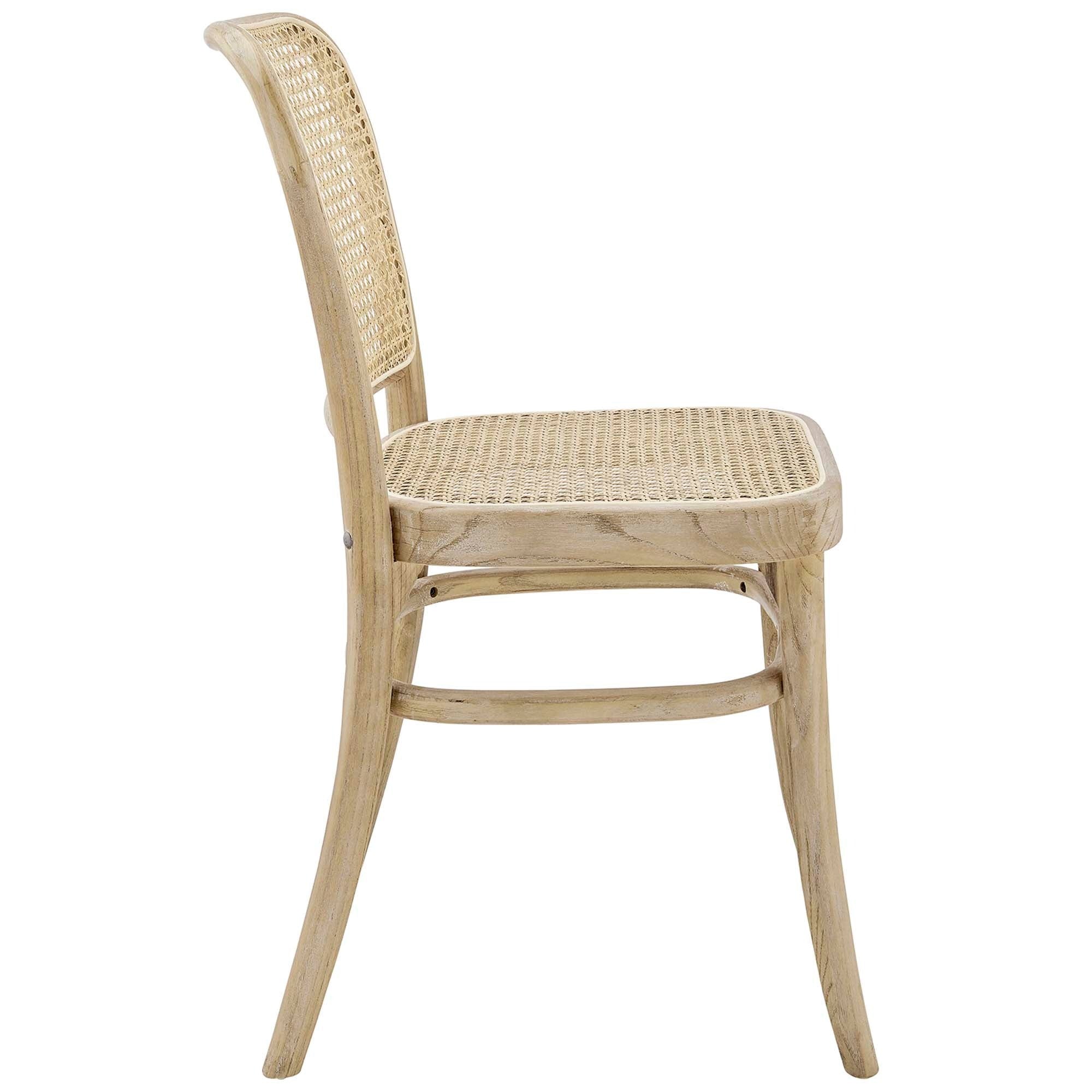 Wood Dining Side Chairs with Woven Rattan Cane Seat – Set of 2 - Image 14