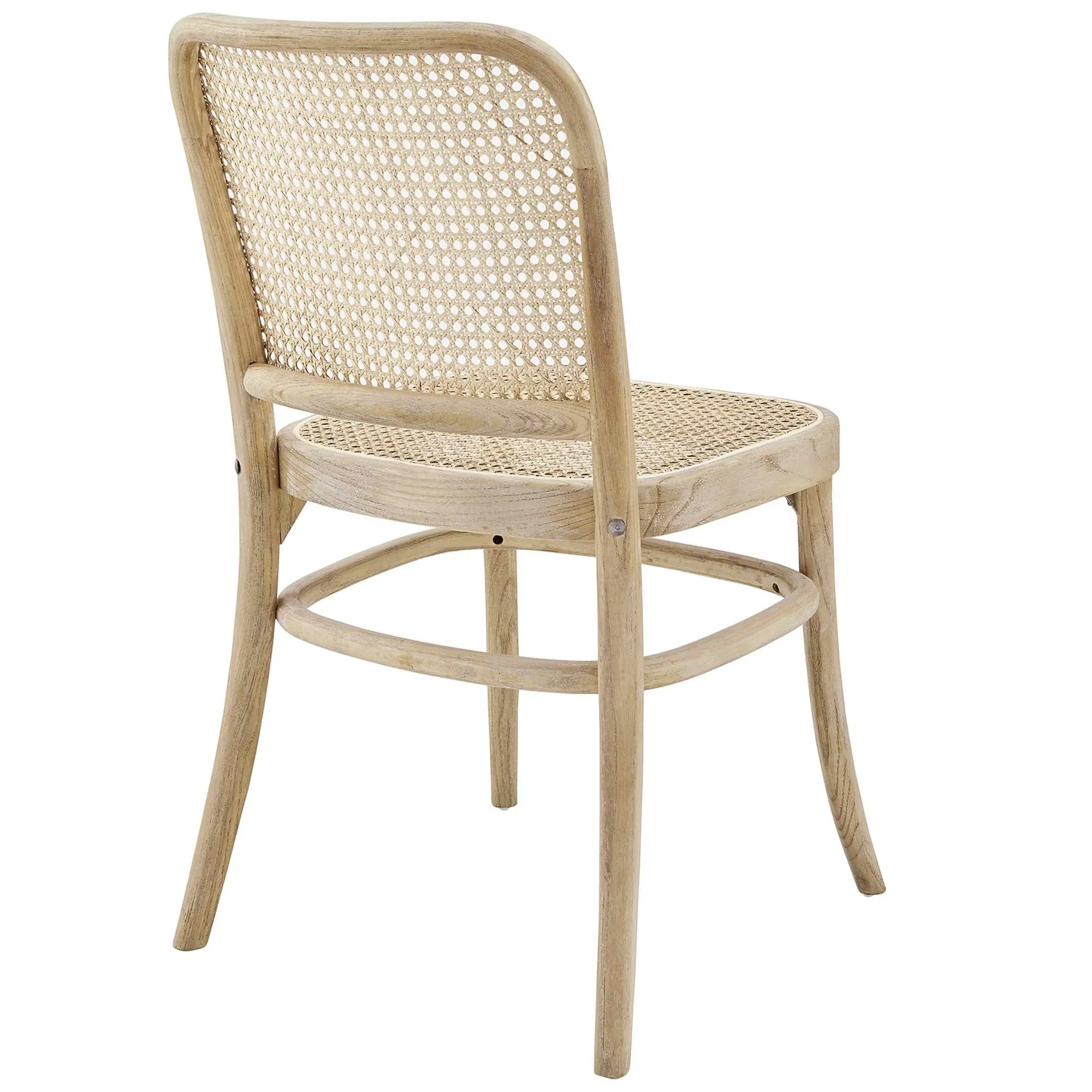 Wood Dining Side Chairs with Woven Rattan Cane Seat – Set of 2 - Image 15