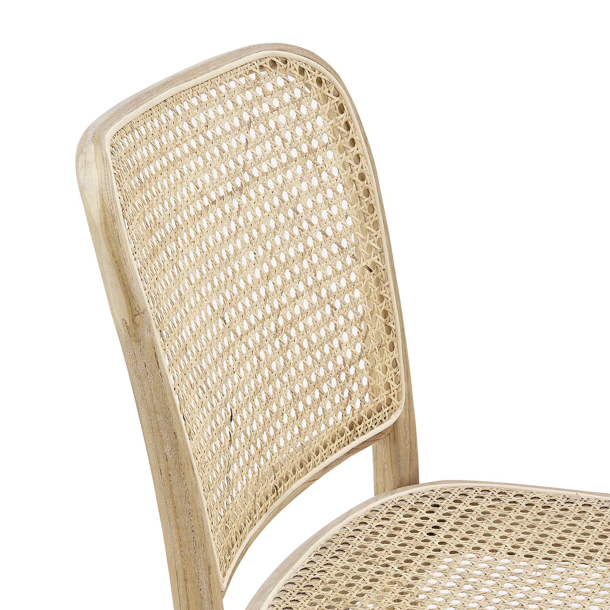 Wood Dining Side Chairs with Woven Rattan Cane Seat – Set of 2 - Image 16