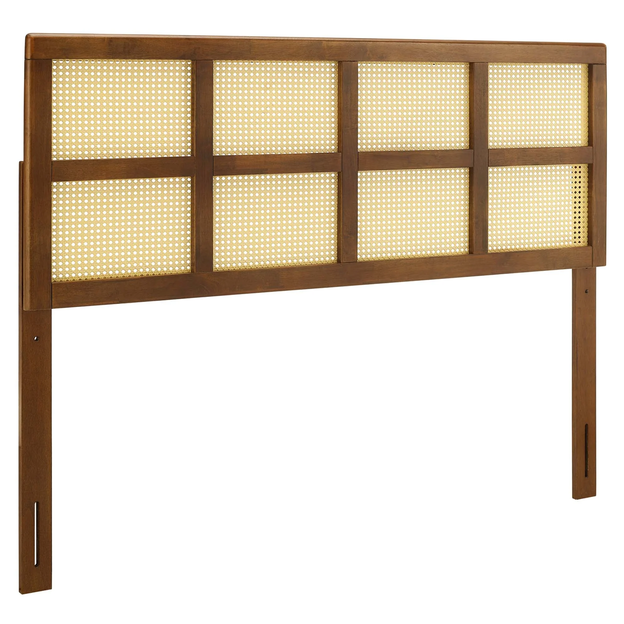 Wood Headboard with Woven Cane Panel Design - Image 8